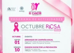 nicia Campaña Octubre Rosa de la Asociación Contra el Cáncer Tecomense IAP Este Jueves 1o 